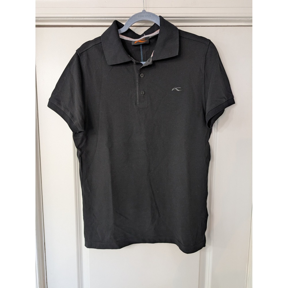 Kjus‎ Womens lot of 2 white Black Cotton Pique Polo Shirt Size 50 M golf preppy